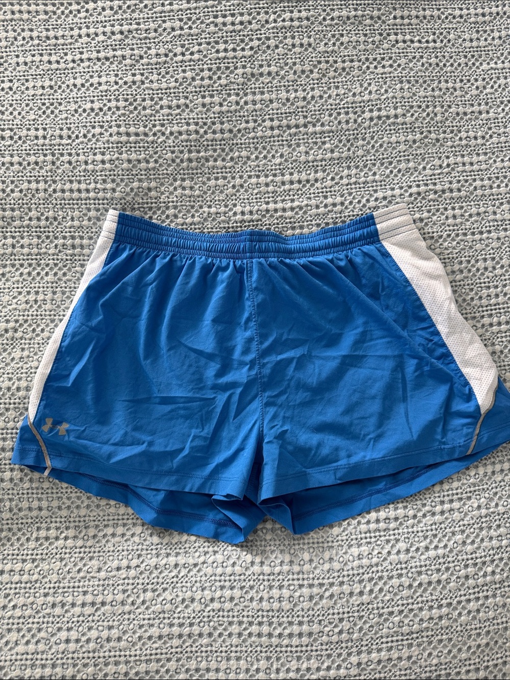 Under Armour Women's Blue Athletic Shorts with White Panels